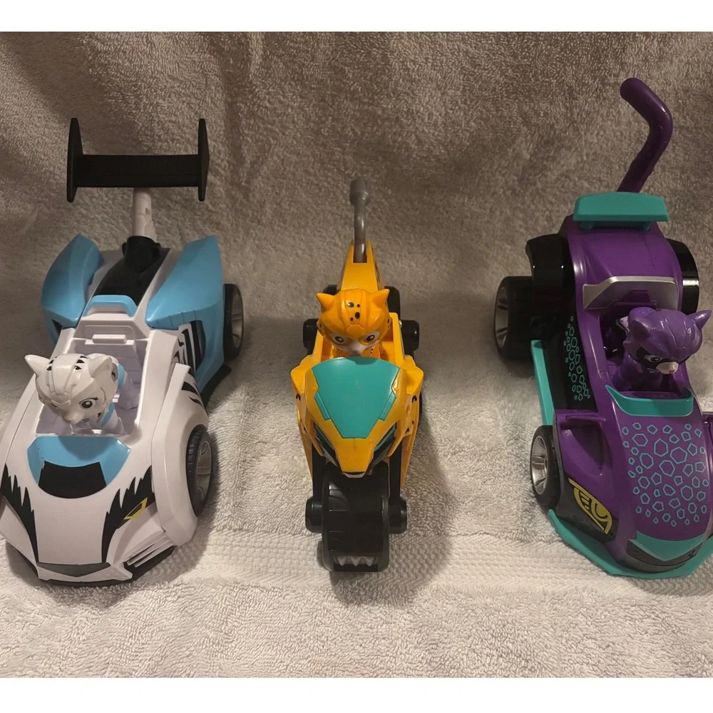 Paw Patrol Cat Pack HTF Wild Leo Shade Transforming Vehicle Figure Lot of 3